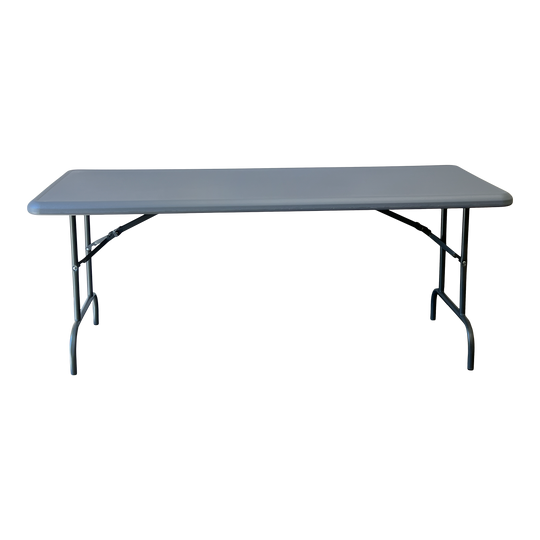 A picture of a charcoal folding table.
