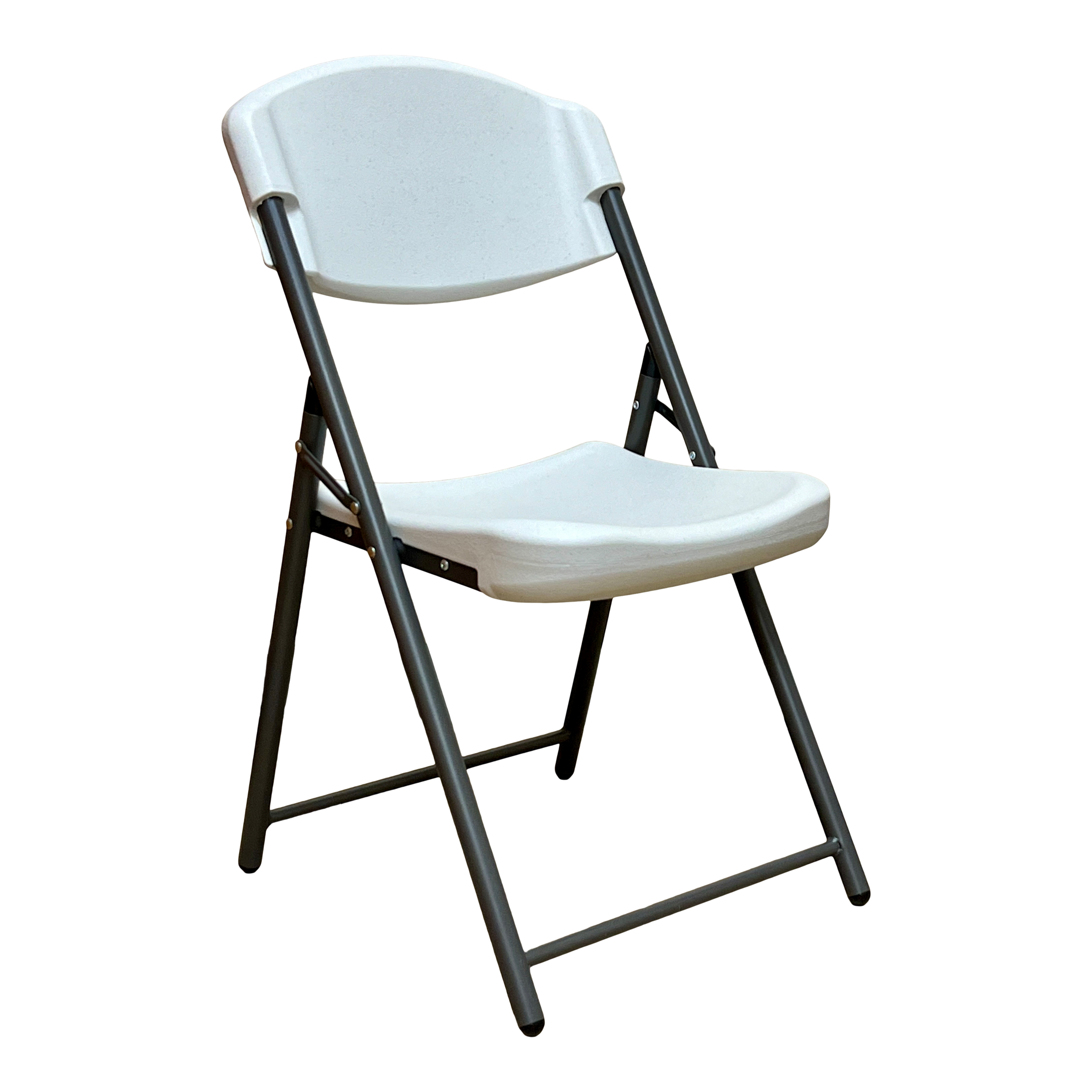 A picture of a platinum folding chair.